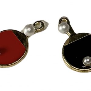 Tischtennis-Ohrstecker Tischtennisschläger rot